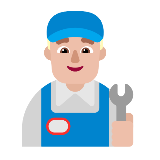 Man Mechanic: Medium-Light Skin Tone on Microsoft Fluent