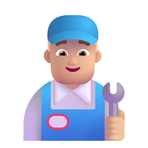 Man Mechanic: Medium-Light Skin Tone on Microsoft 3D
