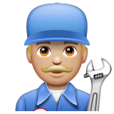 Man Mechanic: Medium-Light Skin Tone on WhatsApp