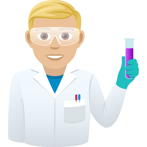Man Scientist: Medium-Light Skin Tone on JoyPixels