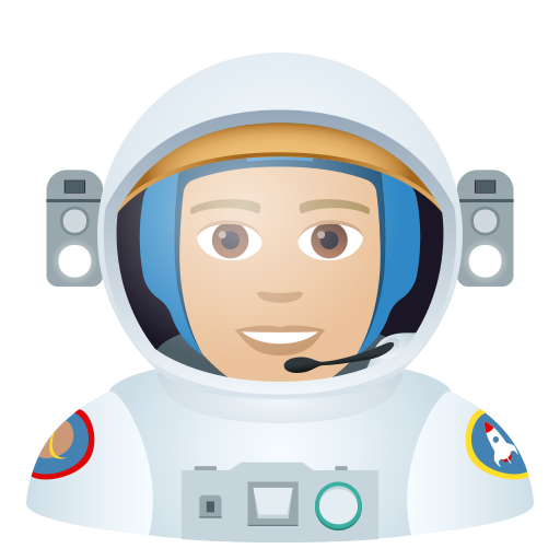 Man Astronaut: Medium-Light Skin Tone on JoyPixels
