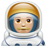 Man Astronaut: Medium-Light Skin Tone on WhatsApp