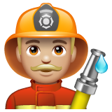 Man Firefighter: Medium-Light Skin Tone on WhatsApp