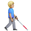 Man With White Cane Facing Right: Medium-Light Skin Tone on Samsung