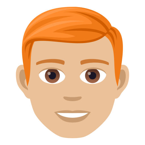 Man: Red Hair: Medium-Light Skin Tone on JoyPixels