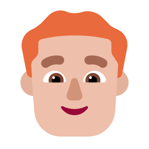Man: Red Hair: Medium-Light Skin Tone on Microsoft Fluent