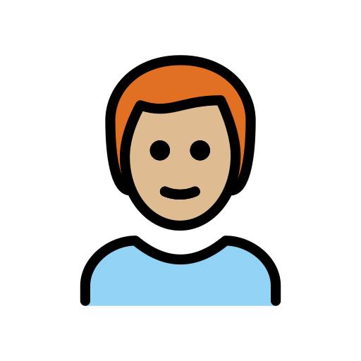 Man: Red Hair: Medium-Light Skin Tone on OpenMoji