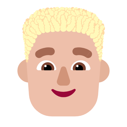 Man: Curly Hair: Medium-Light Skin Tone on Microsoft Fluent