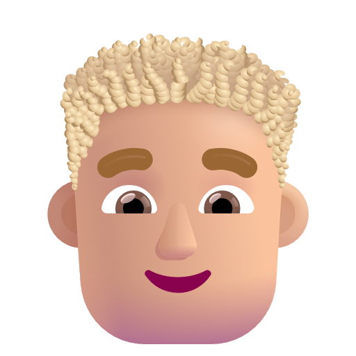 Man: Curly Hair: Medium-Light Skin Tone on Microsoft 3D