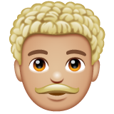 Man: Curly Hair: Medium-Light Skin Tone on WhatsApp