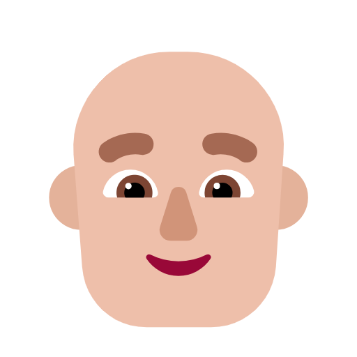 Man: Bald: Medium-Light Skin Tone on Microsoft Fluent