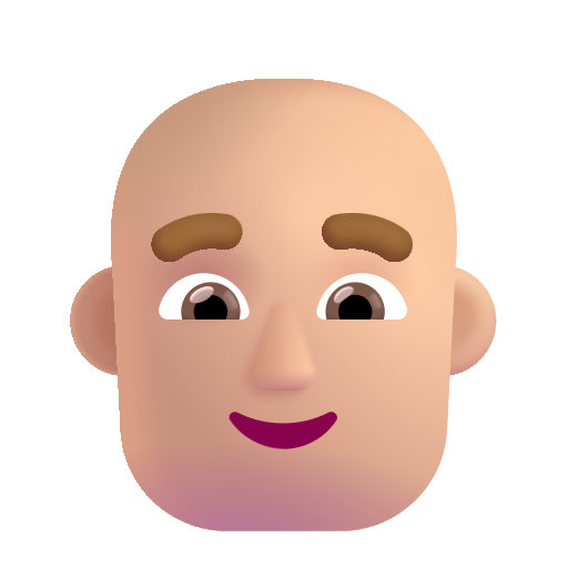 Man: Bald: Medium-Light Skin Tone on Microsoft 3D