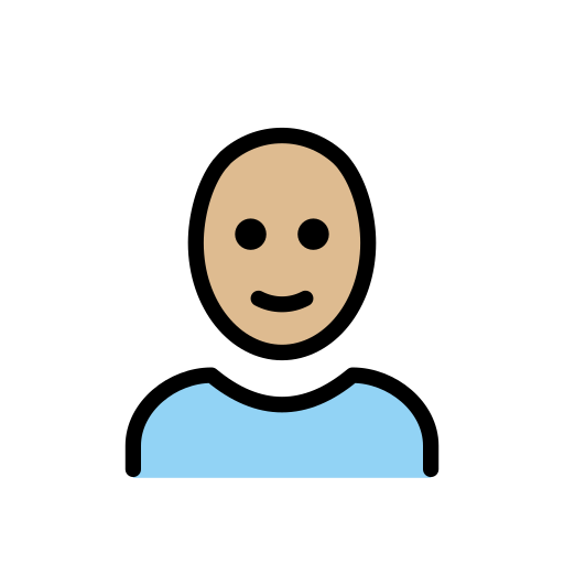 Man: Bald: Medium-Light Skin Tone on OpenMoji