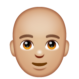 Man: Bald: Medium-Light Skin Tone on WhatsApp