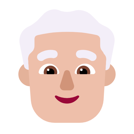 Man: White Hair: Medium-Light Skin Tone on Microsoft Fluent