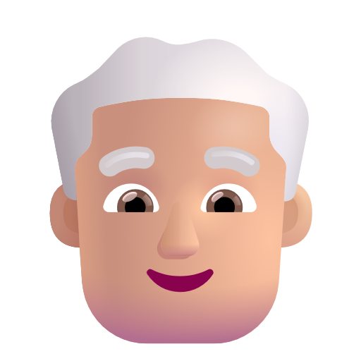 Man: White Hair: Medium-Light Skin Tone on Microsoft 3D