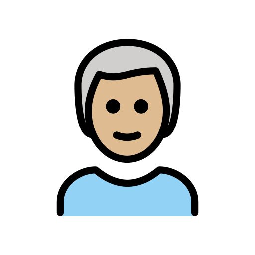 Man: White Hair: Medium-Light Skin Tone on OpenMoji