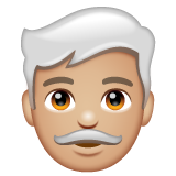 Man: White Hair: Medium-Light Skin Tone on WhatsApp
