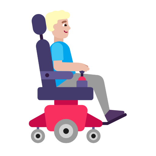 Man In Motorized Wheelchair Facing Right: Medium-Light Skin Tone on Microsoft Fluent
