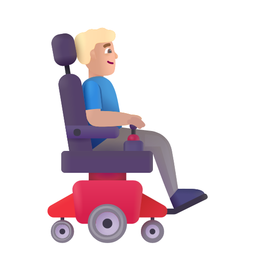 Man In Motorized Wheelchair Facing Right: Medium-Light Skin Tone on Microsoft 3D