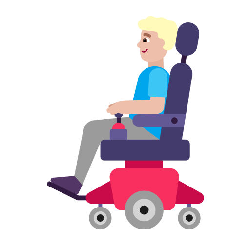 Man In Motorized Wheelchair: Medium-Light Skin Tone on Microsoft Fluent