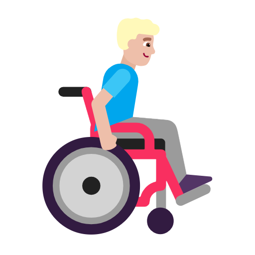 Man In Manual Wheelchair Facing Right: Medium-Light Skin Tone on Microsoft Fluent
