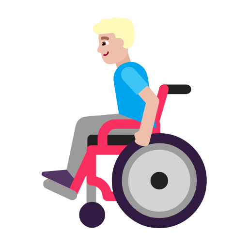 Man In Manual Wheelchair: Medium-Light Skin Tone on Microsoft Fluent