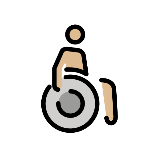 Man In Manual Wheelchair: Medium-Light Skin Tone on OpenMoji