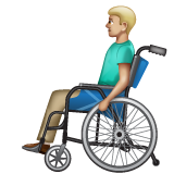 Man In Manual Wheelchair: Medium-Light Skin Tone on WhatsApp