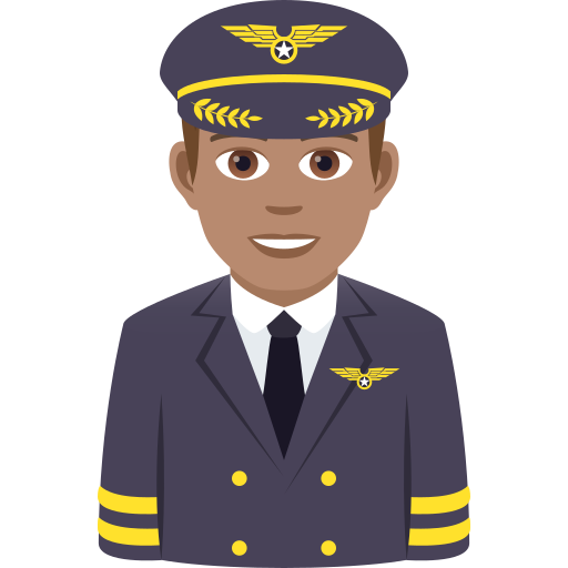 Man Pilot: Medium Skin Tone on JoyPixels