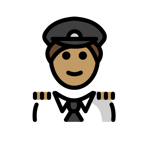Man Pilot: Medium Skin Tone on OpenMoji