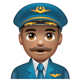 Man Pilot: Medium Skin Tone on WhatsApp