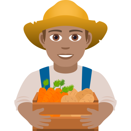 Man Farmer: Medium Skin Tone on JoyPixels
