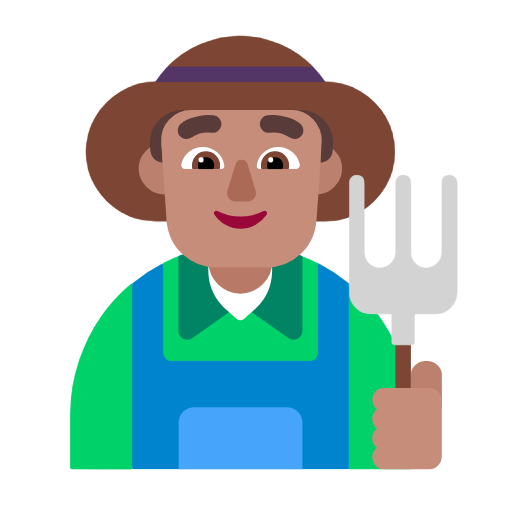 Man Farmer: Medium Skin Tone on Microsoft Fluent