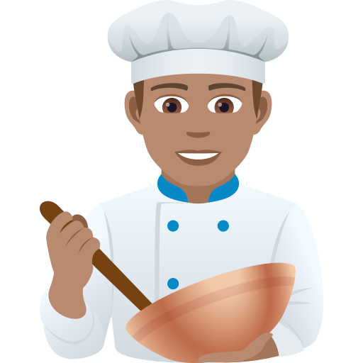 Man Cook: Medium Skin Tone on JoyPixels