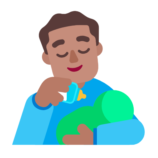 Man Feeding Baby: Medium Skin Tone on Microsoft Fluent