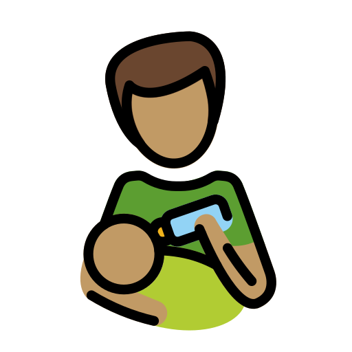 Man Feeding Baby: Medium Skin Tone on OpenMoji