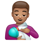 Man Feeding Baby: Medium Skin Tone on WhatsApp
