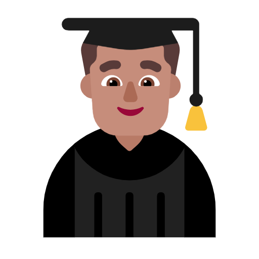 Man Student: Medium Skin Tone on Microsoft Fluent