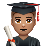 Man Student: Medium Skin Tone on WhatsApp
