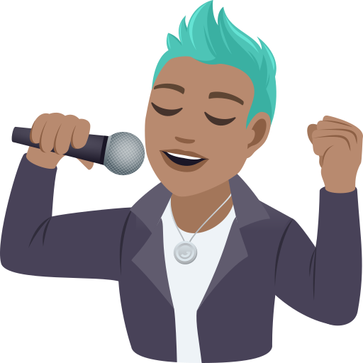 Man Singer: Medium Skin Tone on JoyPixels