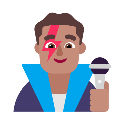 Man Singer: Medium Skin Tone on Microsoft Fluent