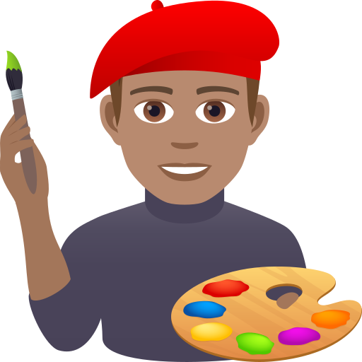 Man Artist: Medium Skin Tone on JoyPixels