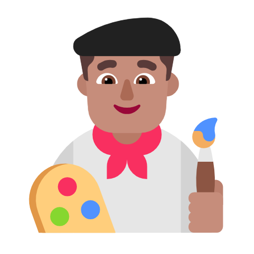 Man Artist: Medium Skin Tone on Microsoft Fluent