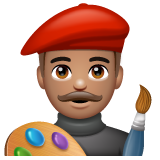 Man Artist: Medium Skin Tone on WhatsApp