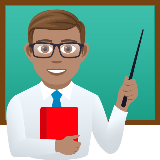 Man Teacher: Medium Skin Tone on JoyPixels