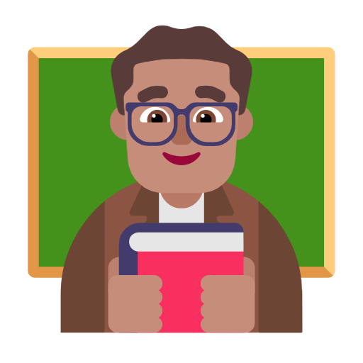 Man Teacher: Medium Skin Tone on Microsoft Fluent