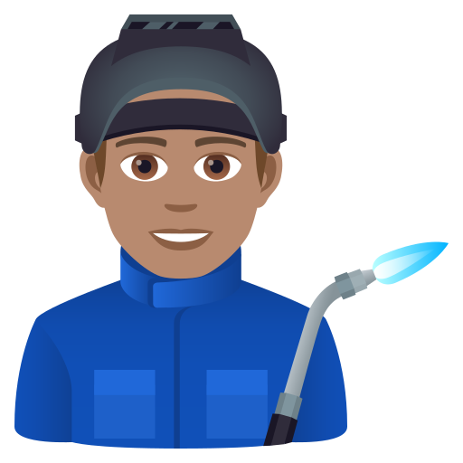 Man Factory Worker: Medium Skin Tone on JoyPixels
