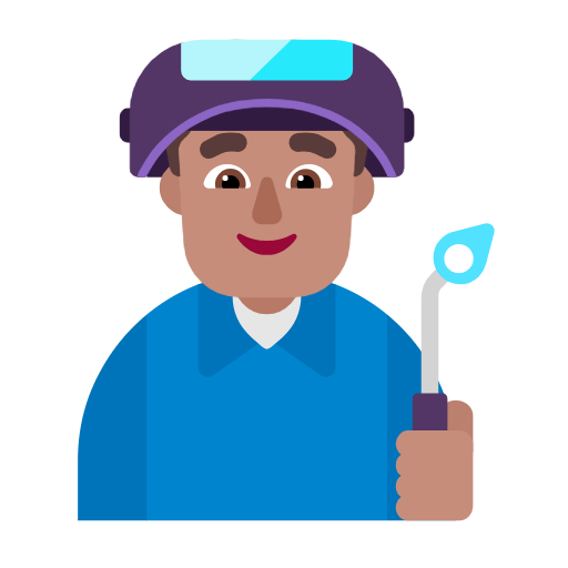 Man Factory Worker: Medium Skin Tone on Microsoft Fluent