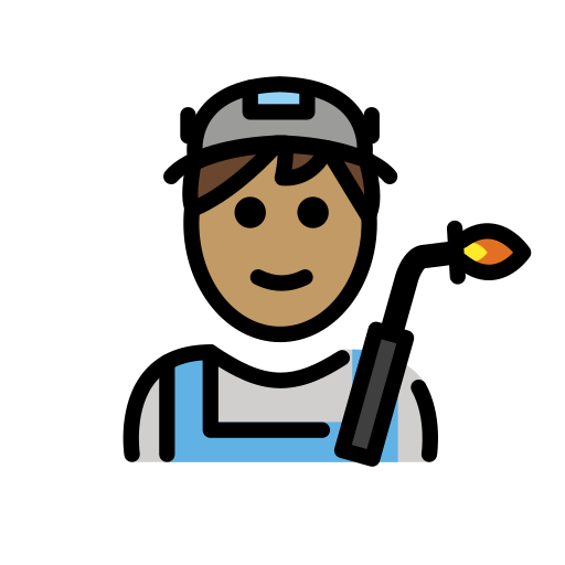 Man Factory Worker: Medium Skin Tone on OpenMoji
